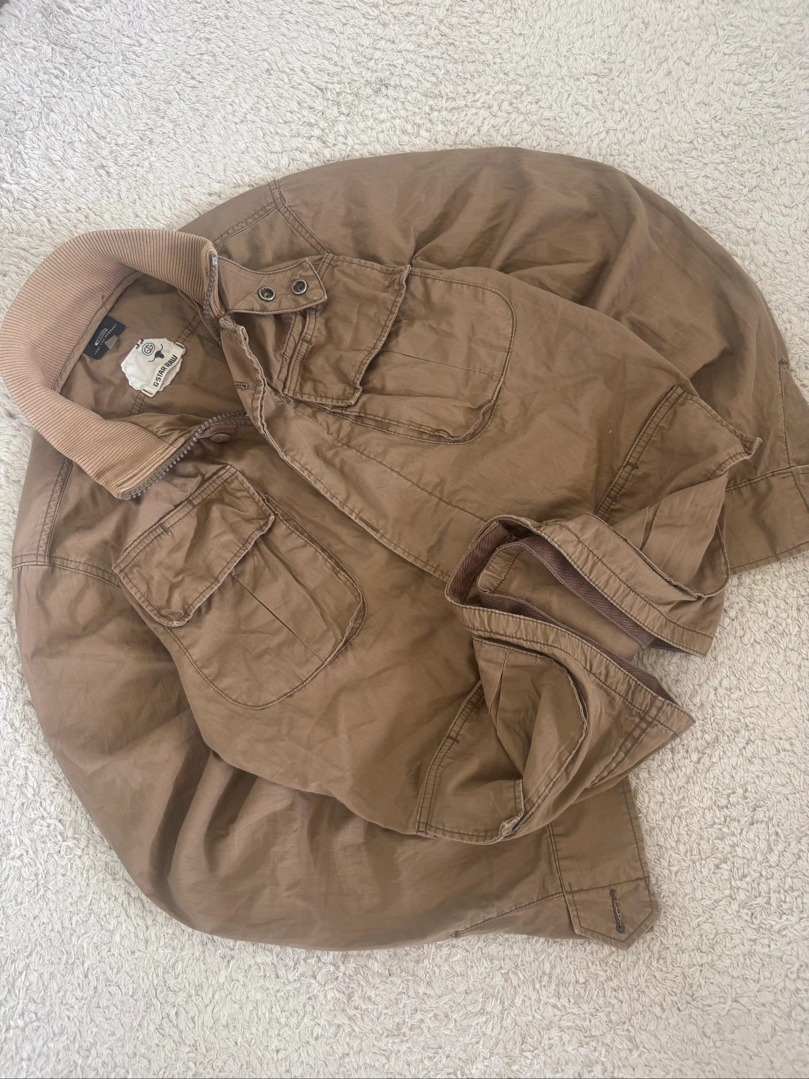 G-Star RAW Officer Delta Military Field Jacket Brown Utility Cotton Vintage L – photo 2